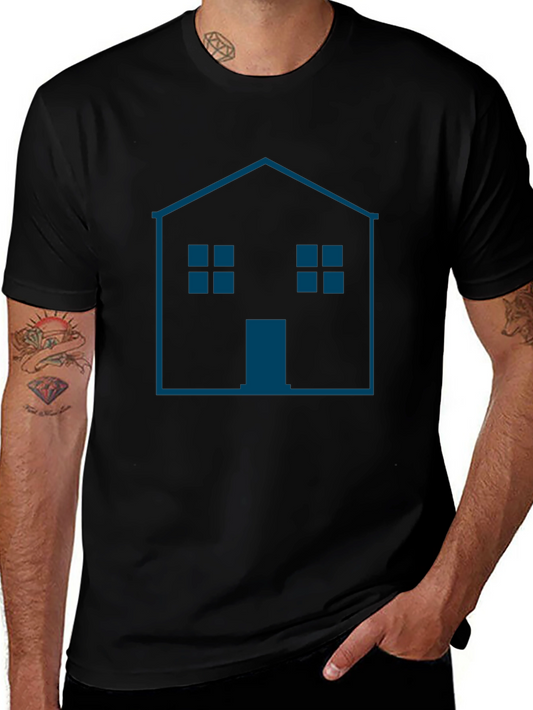 Camiseta Hombre Casa Gráfica Moderna