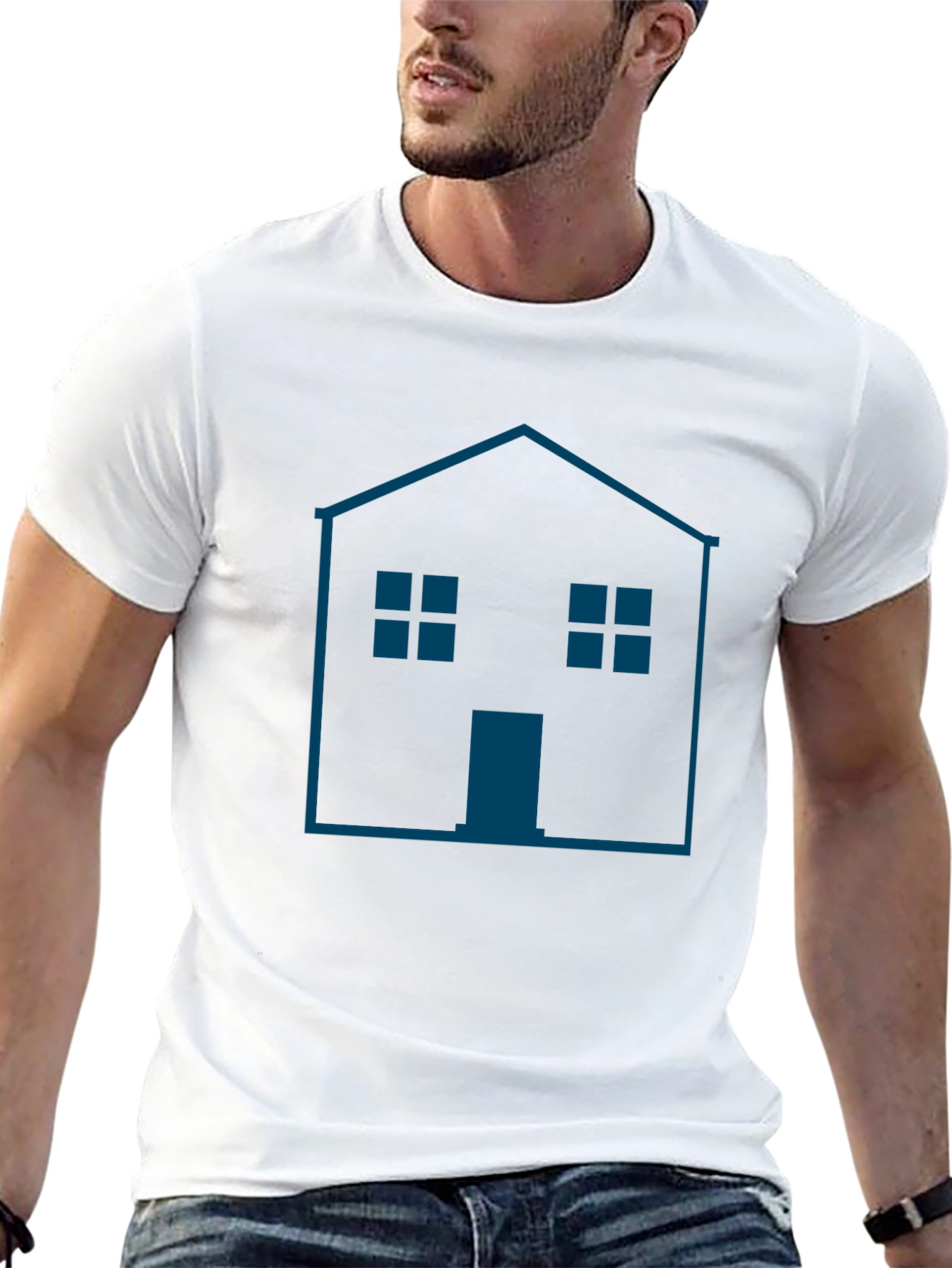 Camiseta Hombre Casa Gráfica Moderna