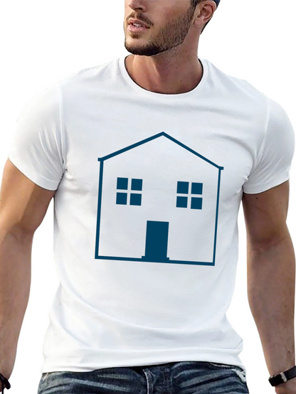 Camiseta Hombre Casa Gráfica Moderna