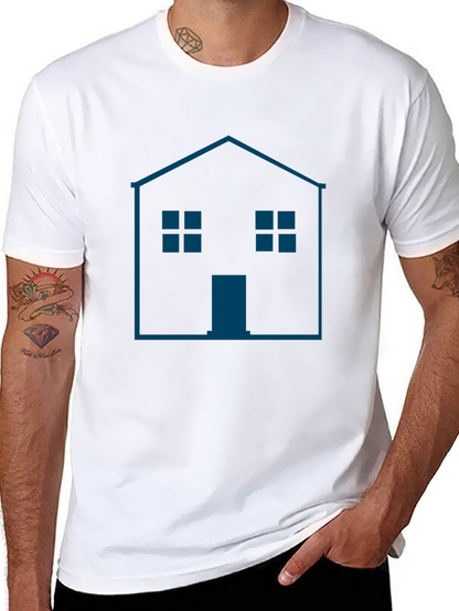 Camiseta Hombre Casa Gráfica Moderna