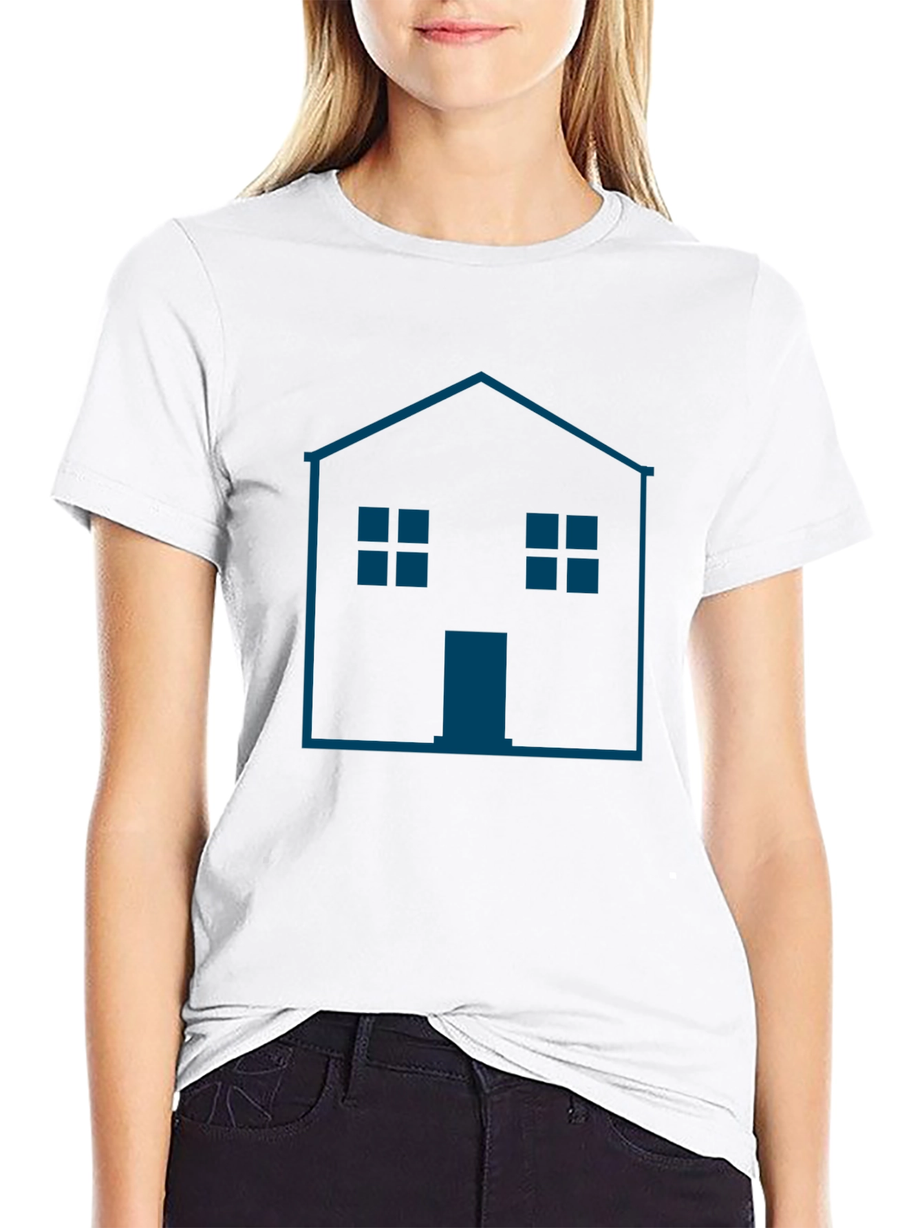 Camiseta Hombre Casa Gráfica Moderna
