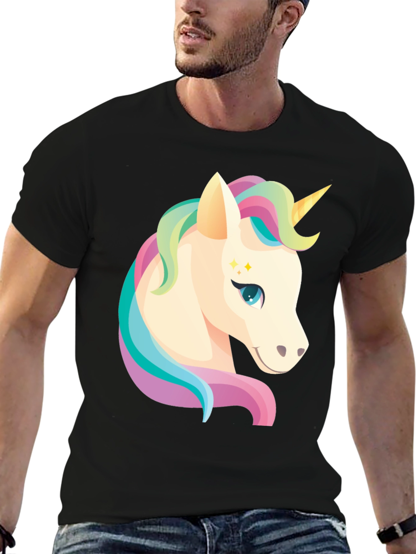 Camiseta Negra Unicornio Mágico