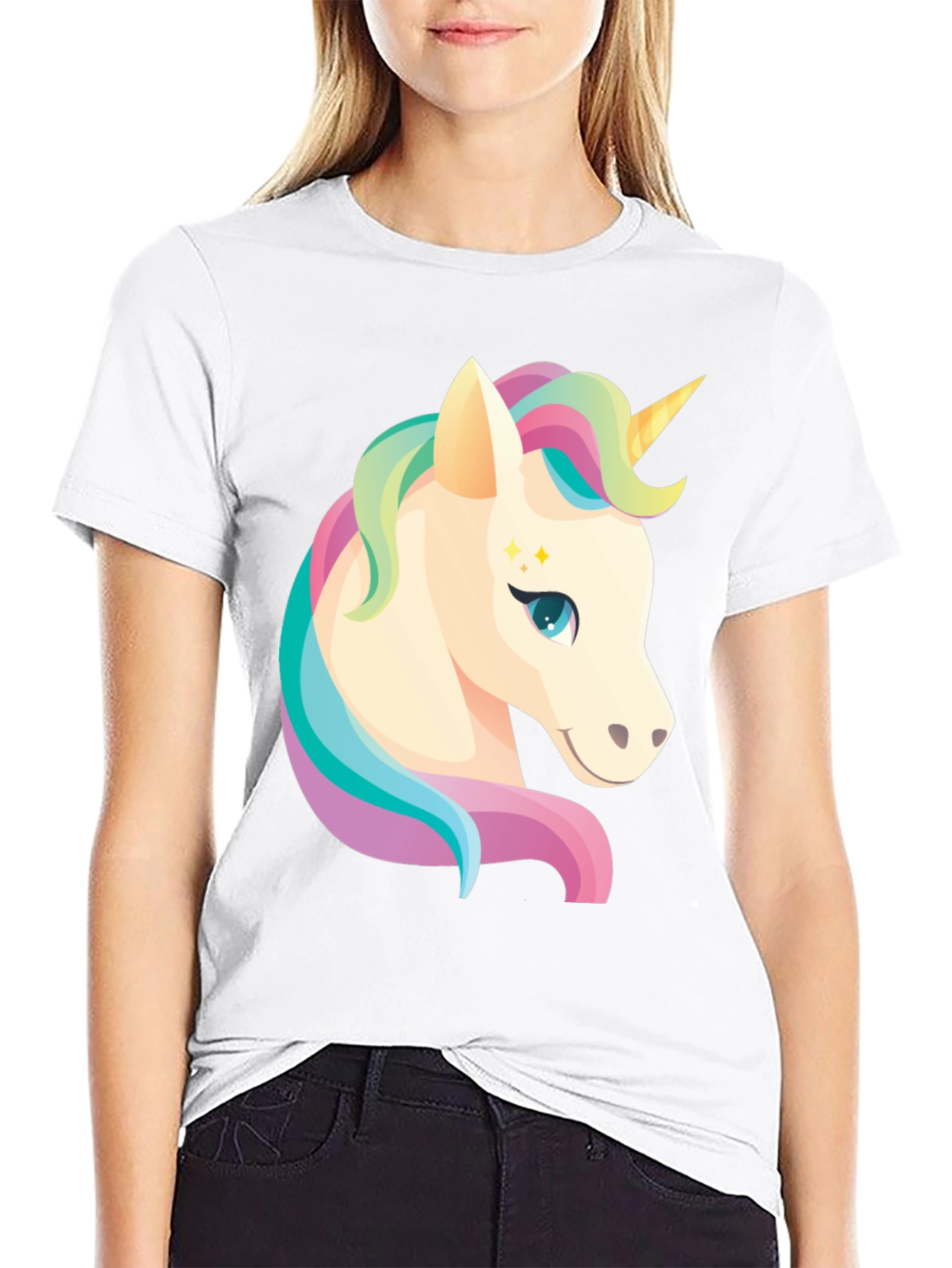 Camiseta Negra Unicornio Mágico
