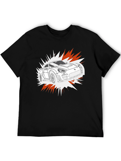 Camiseta Negra con Diseño de Coche Deportivo