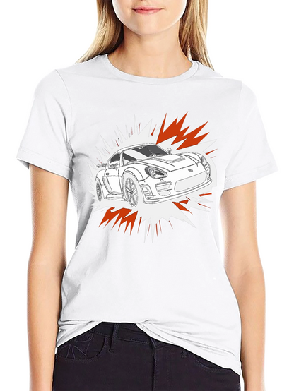 Camiseta Negra con Diseño de Coche Deportivo