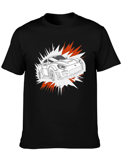 Camiseta Negra con Diseño de Coche Deportivo