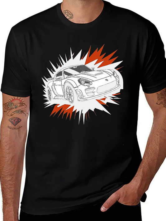 Camiseta Negra con Diseño de Coche Deportivo