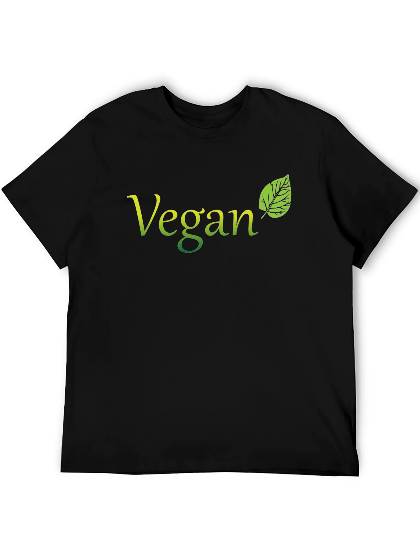 Camiseta Negra Vegana con Diseño de Hoja