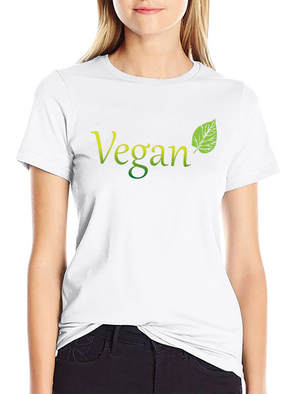 Camiseta Negra Vegana con Diseño de Hoja