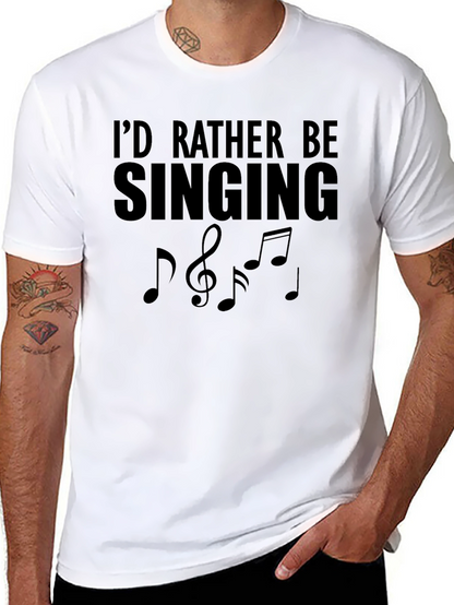 Camiseta Negra Id Rather Be Singing
