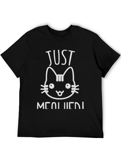 Camiseta Negra con Diseño de Gato Just Meowried