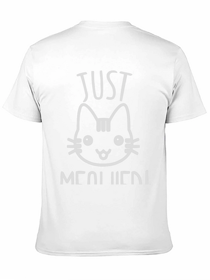 Camiseta Negra con Diseño de Gato Just Meowried