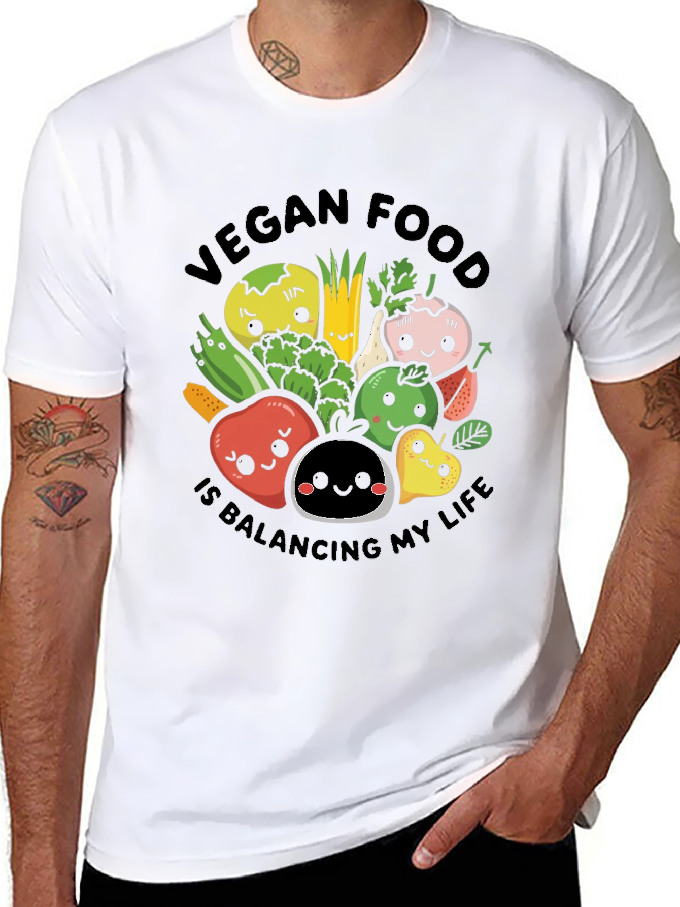 Camiseta Vegana: Comida Balanceando Mi Vida