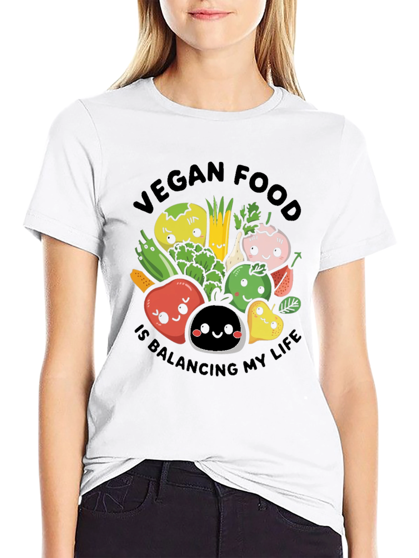 Camiseta Vegana: Comida Balanceando Mi Vida