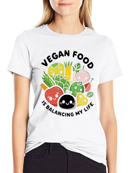 Camiseta Vegana: Comida Balanceando Mi Vida