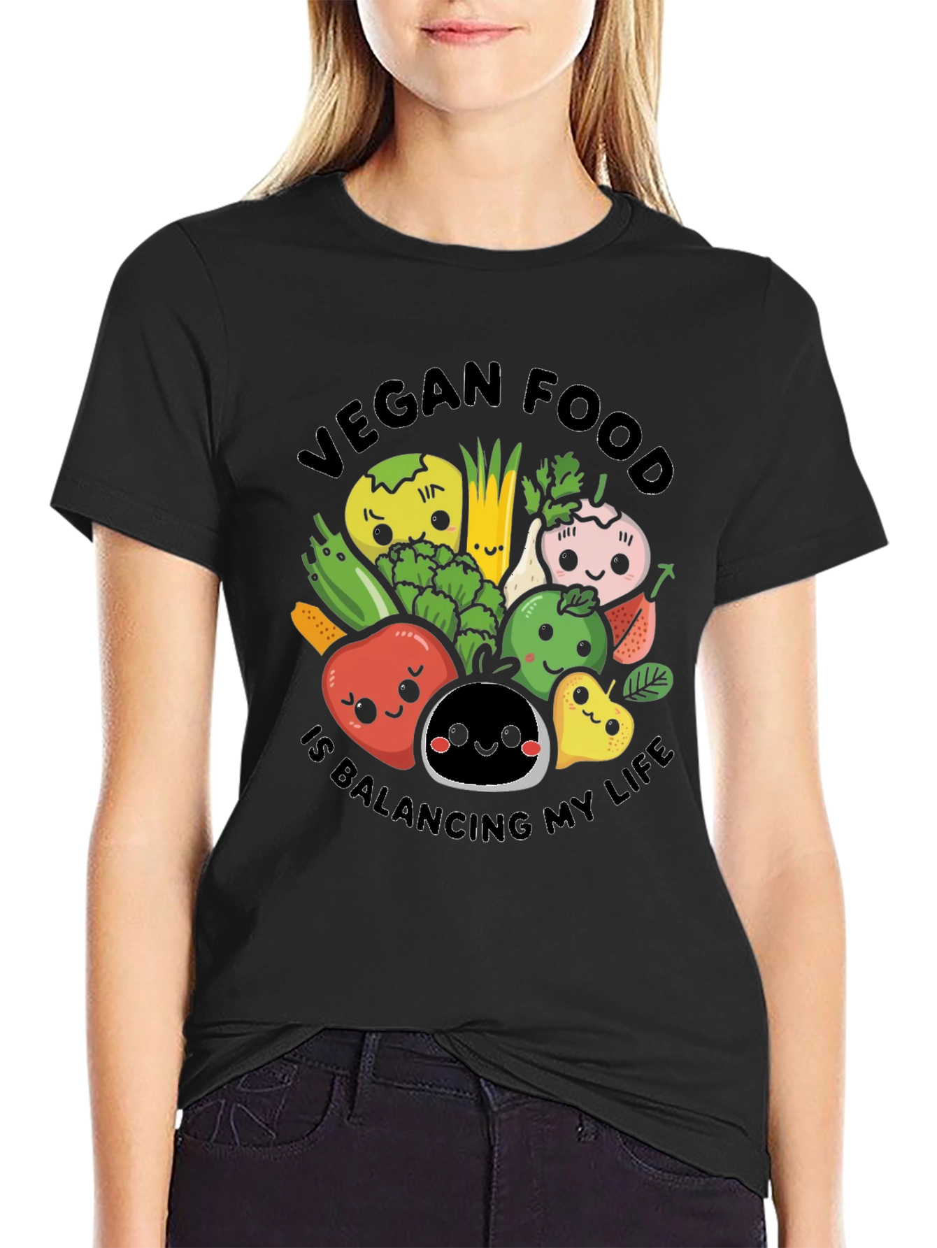 Camiseta Vegana: Comida Balanceando Mi Vida