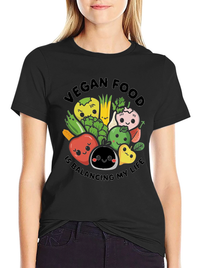 Camiseta Vegana: Comida Balanceando Mi Vida