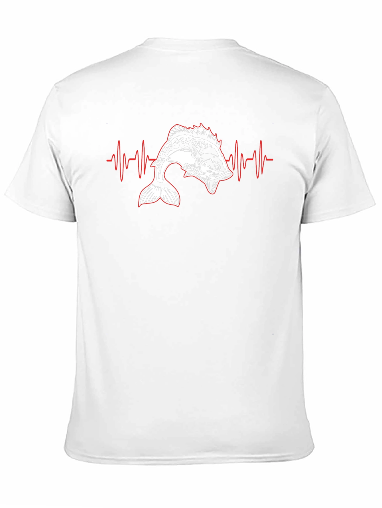 Camiseta Negra con Diseño de Latido de Pesca