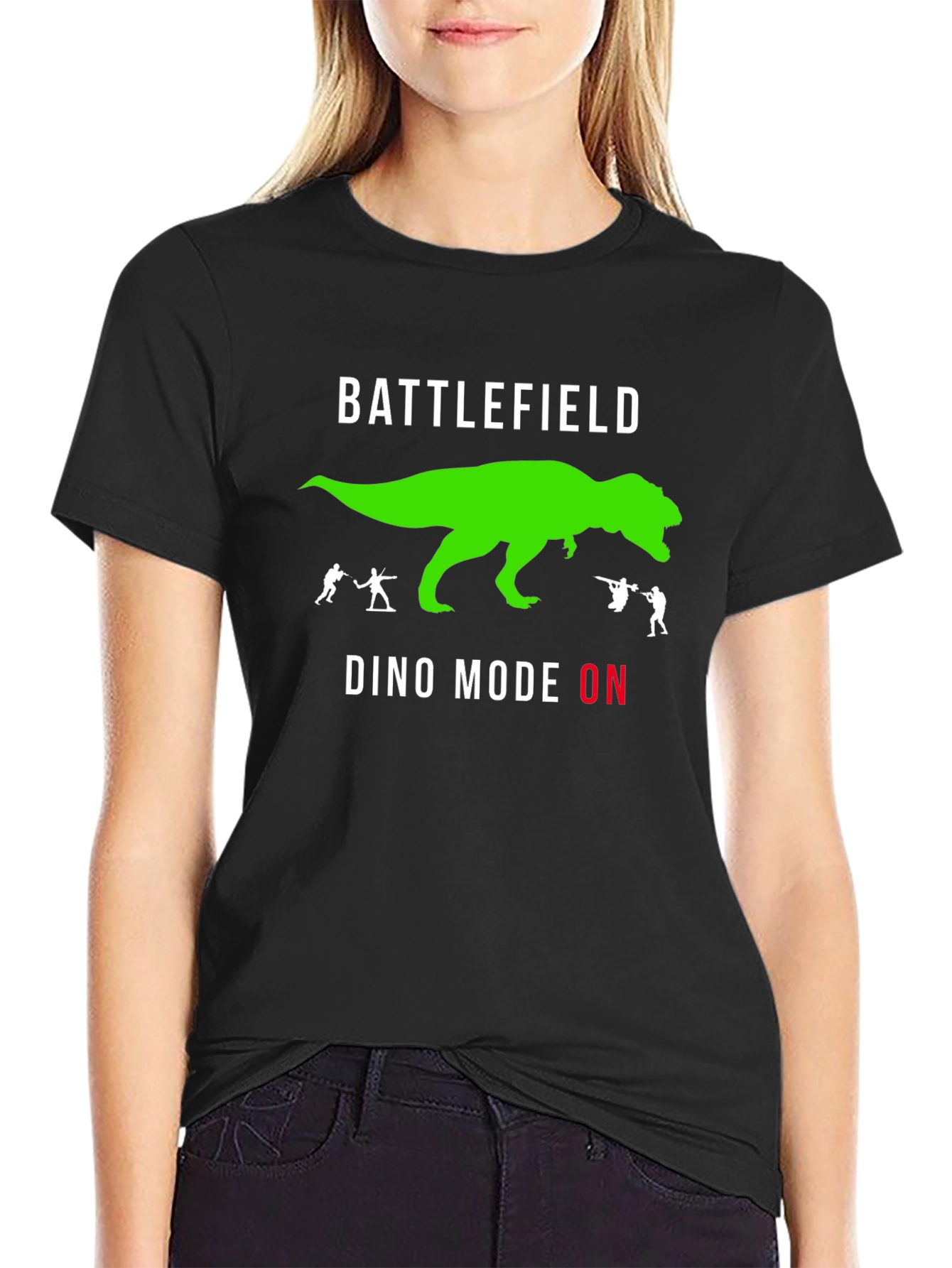 Camiseta Negra Battlefield - Modo Dino Activado