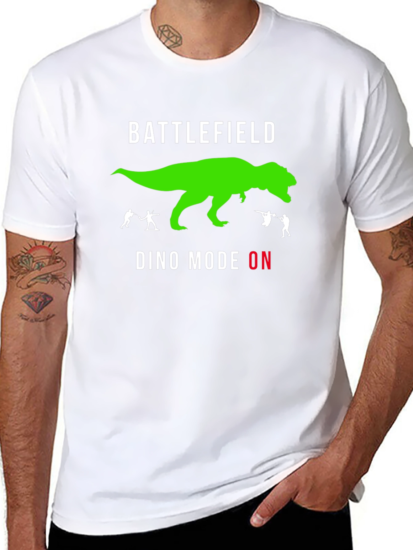 Camiseta Negra Battlefield - Modo Dino Activado