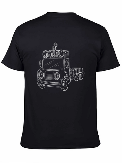 Camiseta Negra con Diseño de Camión para Hombre