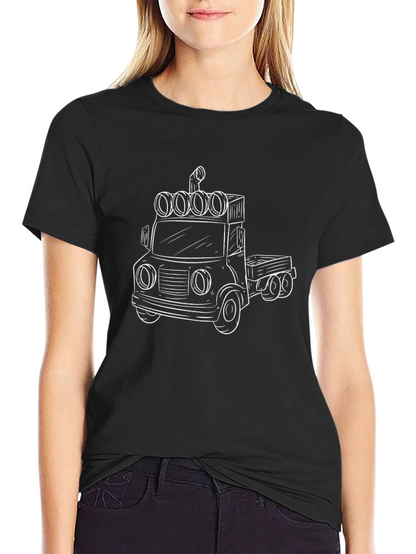 Camiseta Negra con Diseño de Camión para Hombre