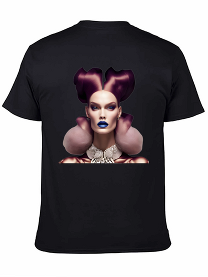 Camiseta Negra con Diseño de Moda Vanguardista