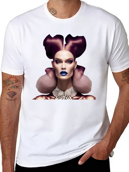 Camiseta Negra con Diseño de Moda Vanguardista