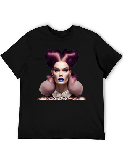 Camiseta Negra con Diseño de Moda Vanguardista