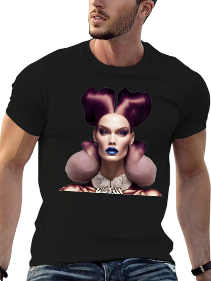 Camiseta Negra con Diseño de Moda Vanguardista