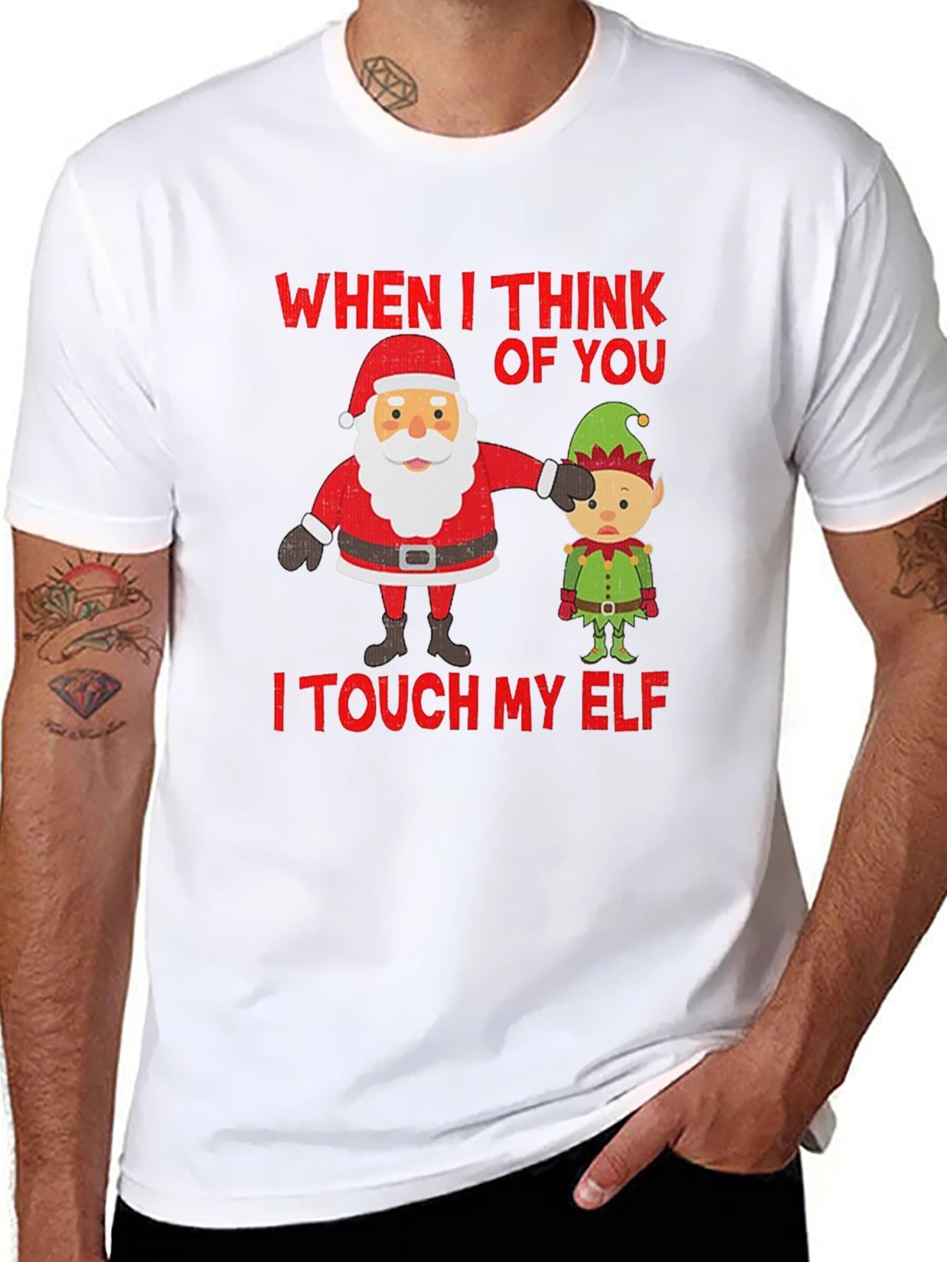 Camiseta Navideña Humor Santa & Elfo