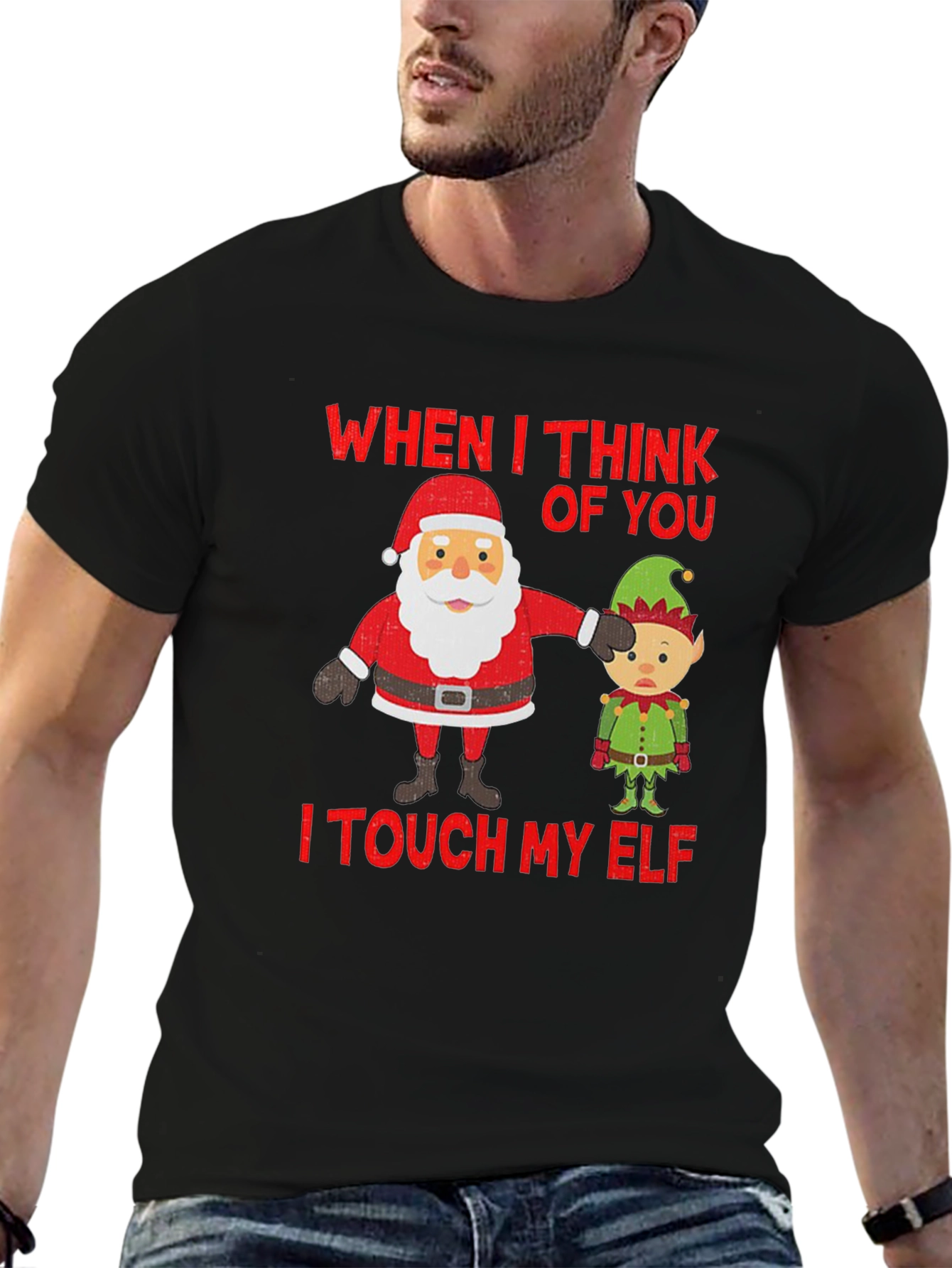 Camiseta Navideña Humor Santa & Elfo