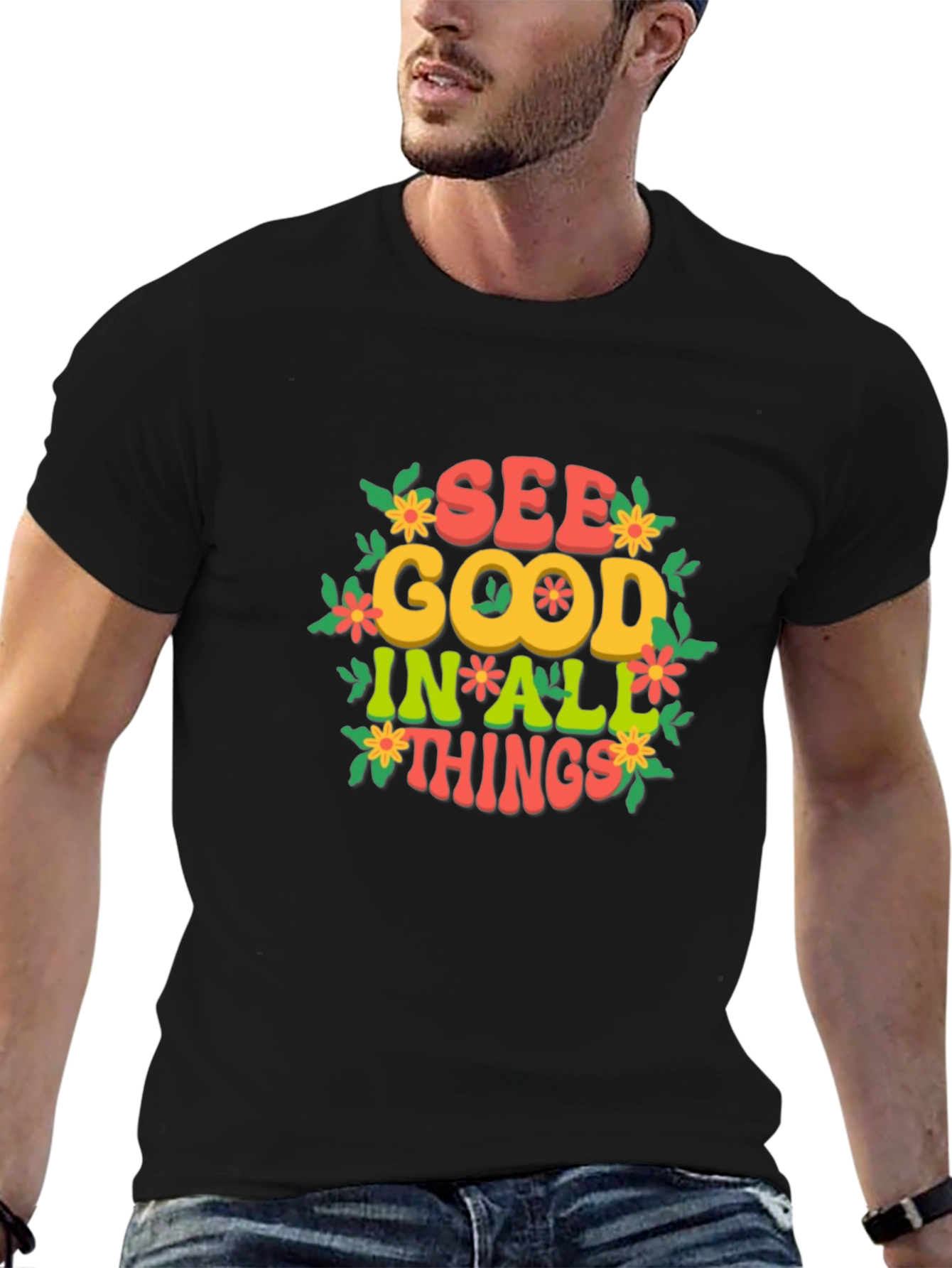 Camiseta Negra: Ve lo bueno en todo