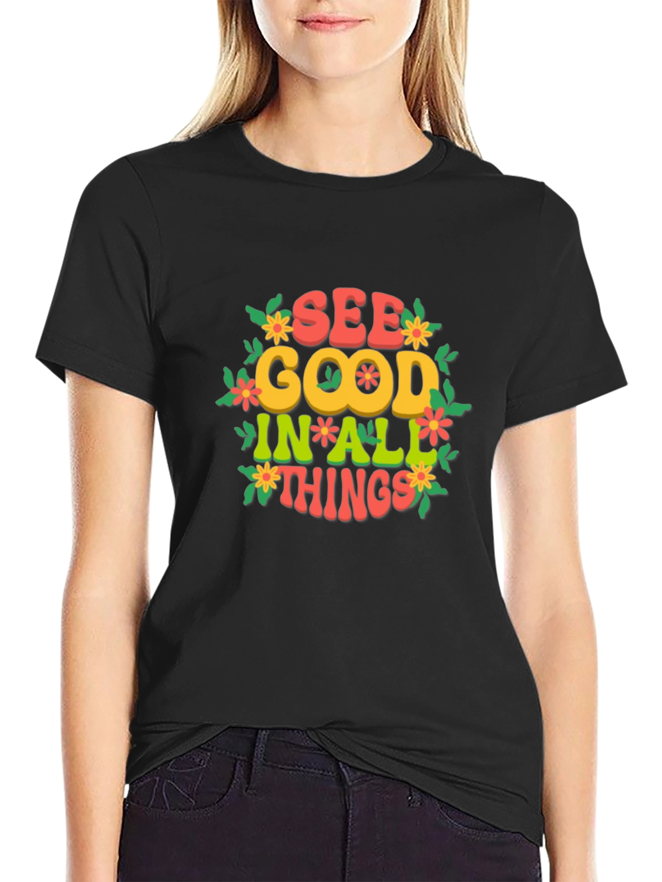 Camiseta Negra: Ve lo bueno en todo