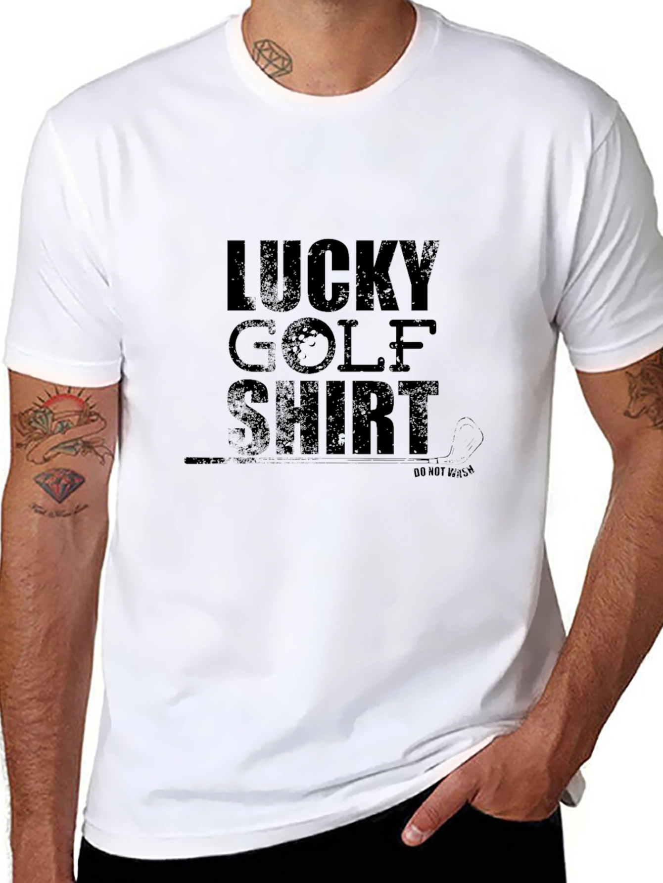Camiseta Negra Lucky Golf Shirt para Hombre