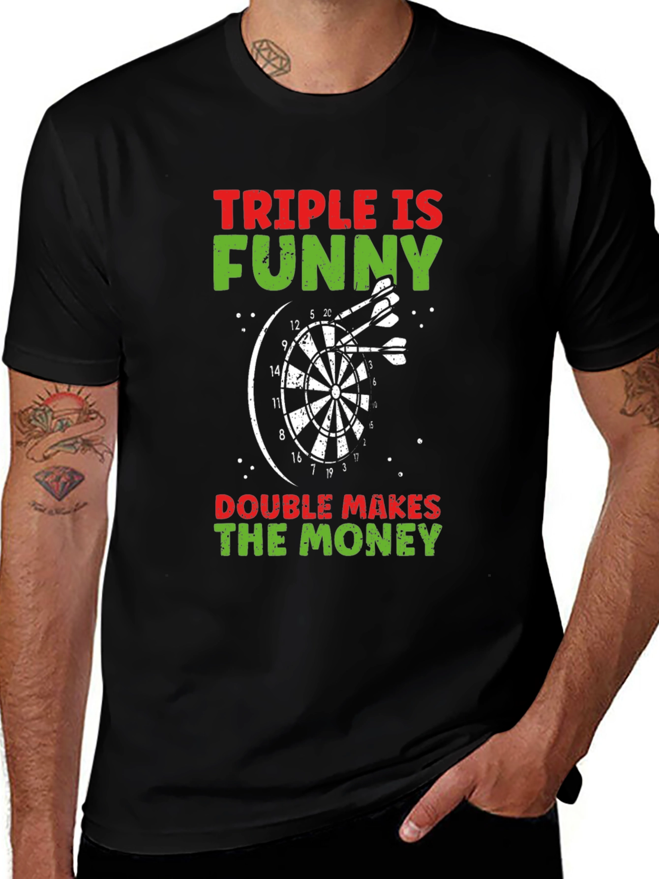 Camiseta Negra: Triple es Divertido Doble da Dinero
