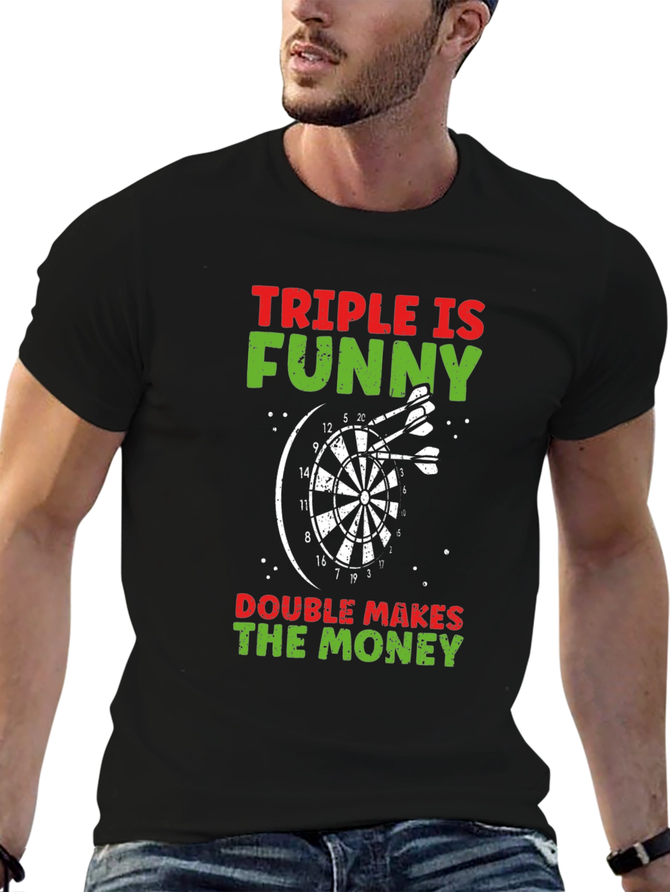 Camiseta Negra: Triple es Divertido Doble da Dinero