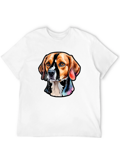 Camiseta Negra con Diseño de Perro Beagle Artístico