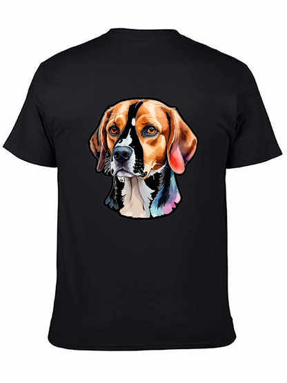 Camiseta Negra con Diseño de Perro Beagle Artístico