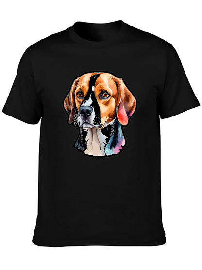 Camiseta Negra con Diseño de Perro Beagle Artístico