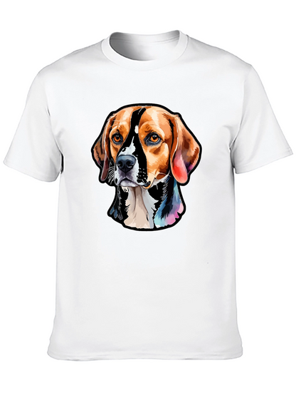 Camiseta Negra con Diseño de Perro Beagle Artístico