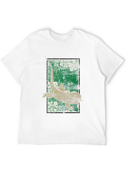 Camiseta Negra con Diseño de Iguana Tropical