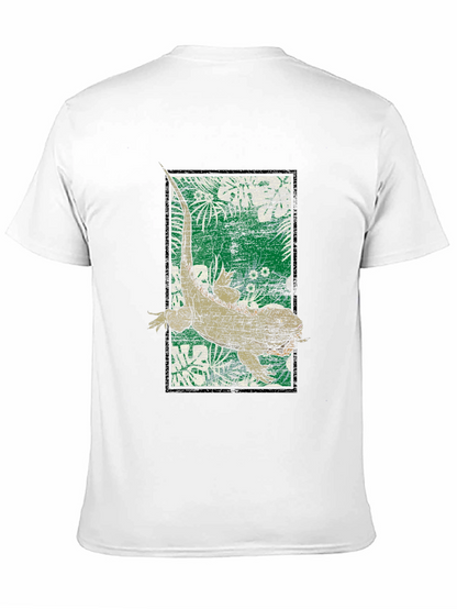 Camiseta Negra con Diseño de Iguana Tropical