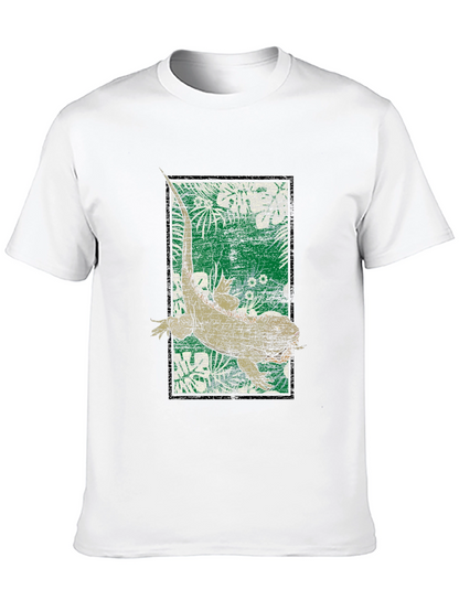Camiseta Negra con Diseño de Iguana Tropical