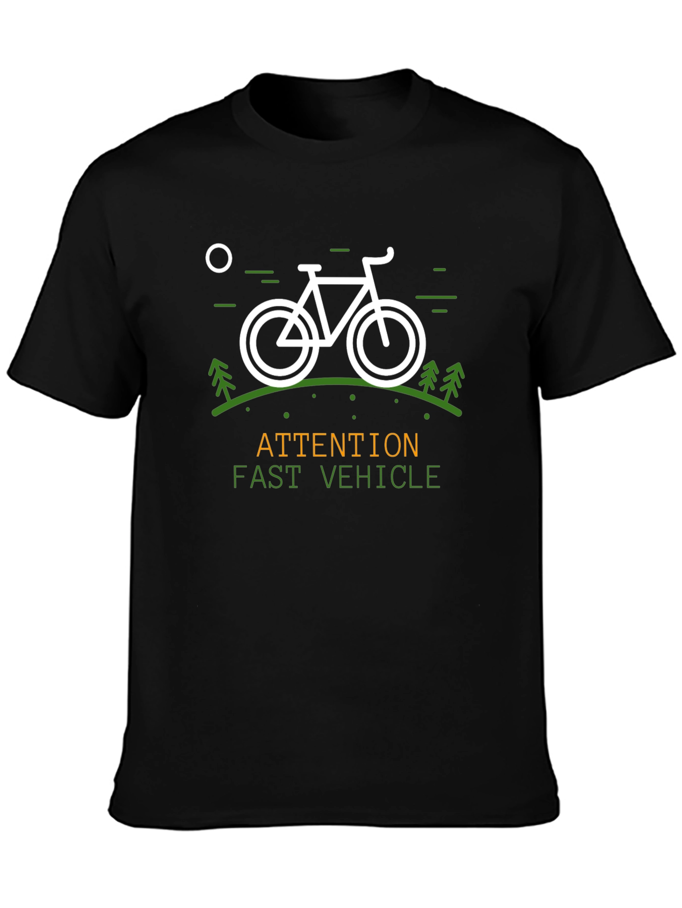 Camiseta Negra Atención Vehículo Rápido