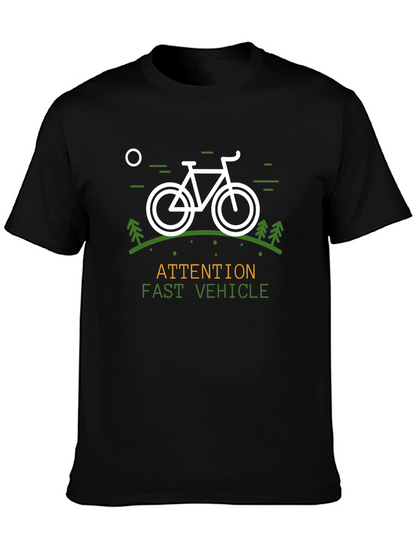 Camiseta Negra Atención Vehículo Rápido