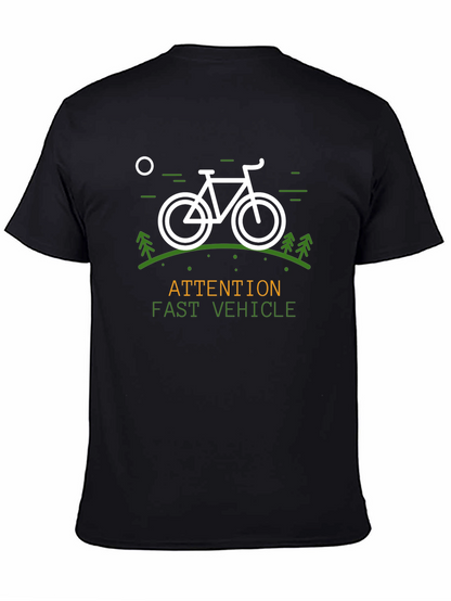 Camiseta Negra Atención Vehículo Rápido