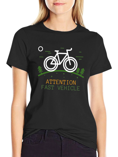 Camiseta Negra Atención Vehículo Rápido