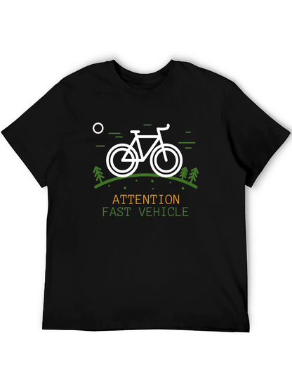 Camiseta Negra Atención Vehículo Rápido