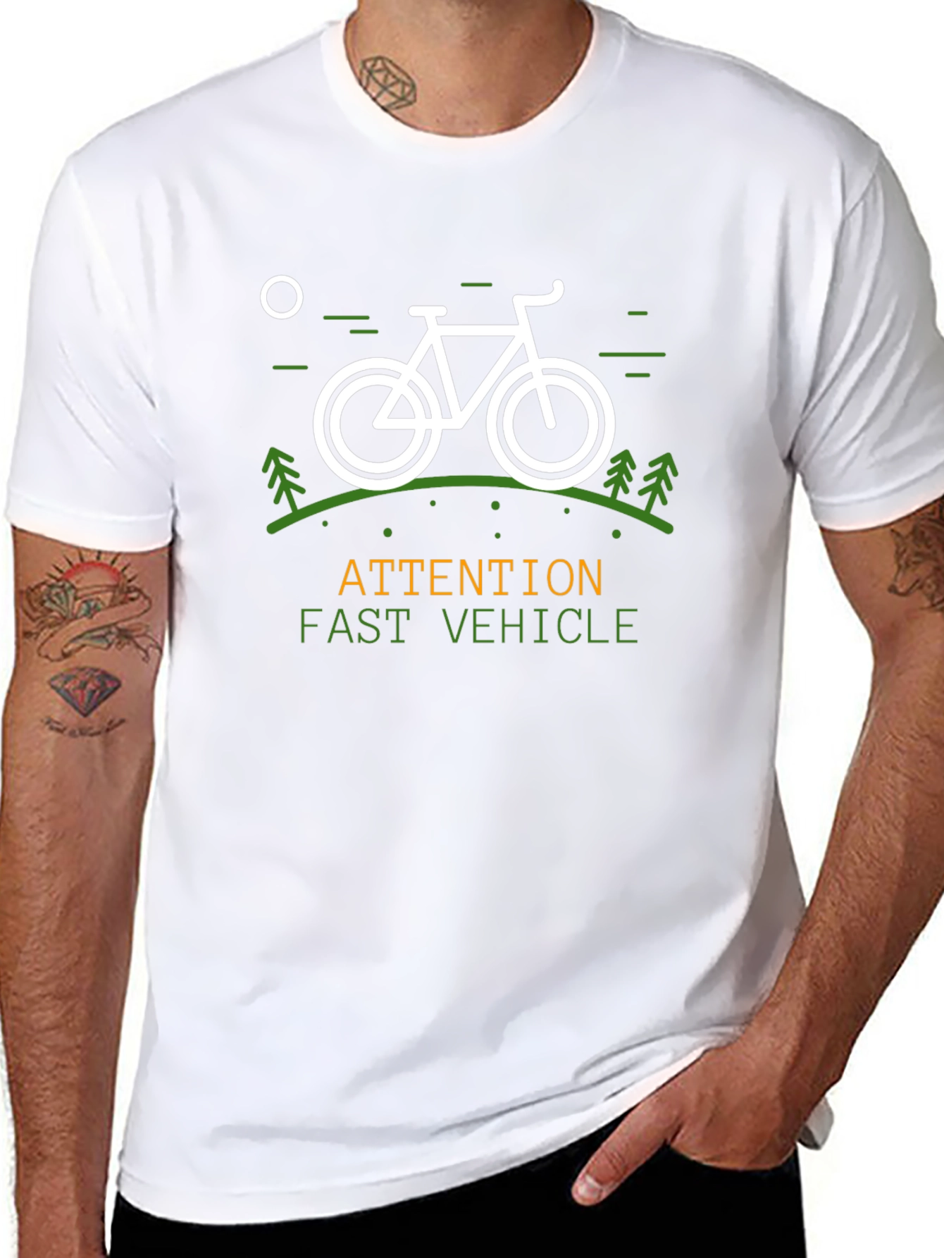 Camiseta Negra Atención Vehículo Rápido